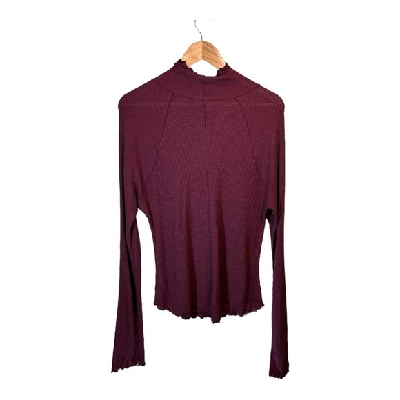 Free People Make it Easy Thermal Sweater in Precious Wine NWOT - Picture 5 of 7